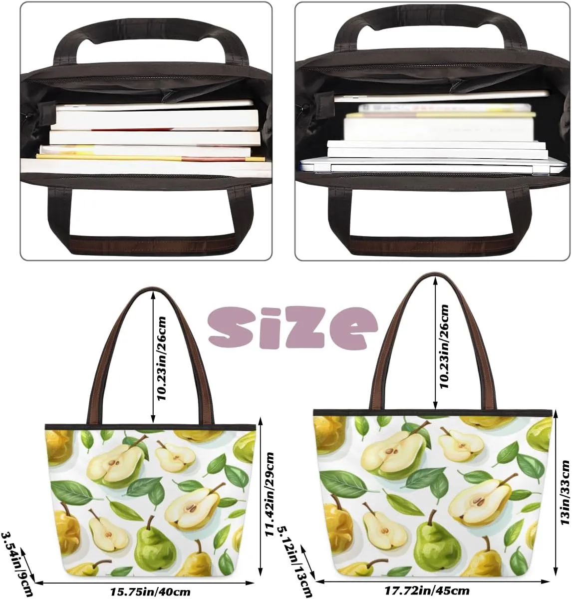 Tote Bag for Women with Zipper Large Capacity Top Handle Casual Shoulder Bag Handbag Reusable Shopping