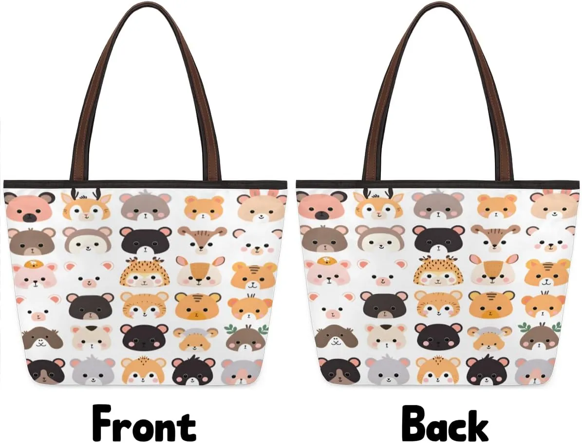 Tote Bag for Women with Zipper Large Capacity Top Handle Casual Shoulder Bag Handbag Reusable Shopping