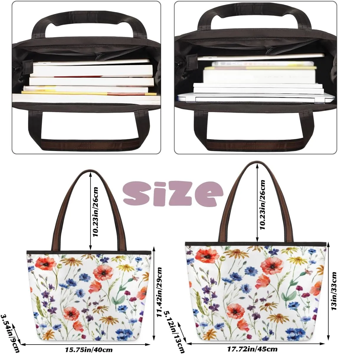Tote Bag for Women with Zipper Large Capacity Top Handle Casual Shoulder Bag Handbag Reusable Shopping