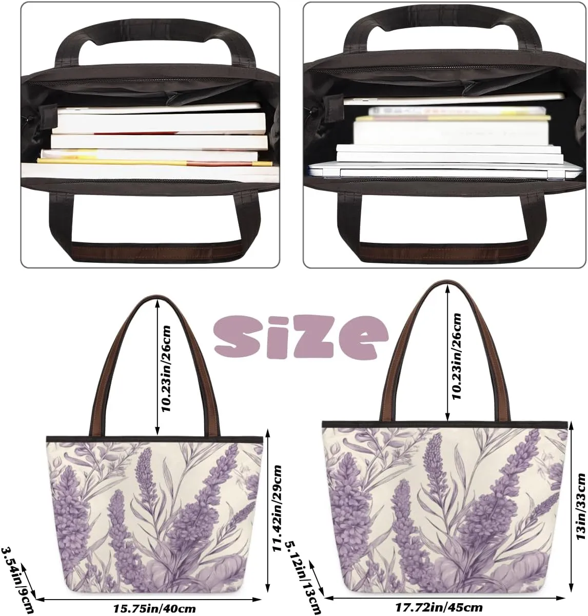 Tote Bag for Women with Zipper Large Capacity Top Handle Casual Shoulder Bag Handbag Reusable Shopping
