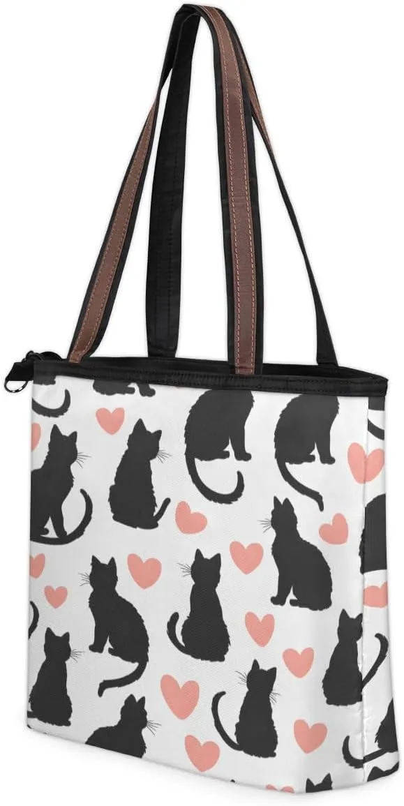 Tote Bag for Women with Zipper Large Capacity Top Handle Casual Shoulder Bag Handbag Reusable Shopping