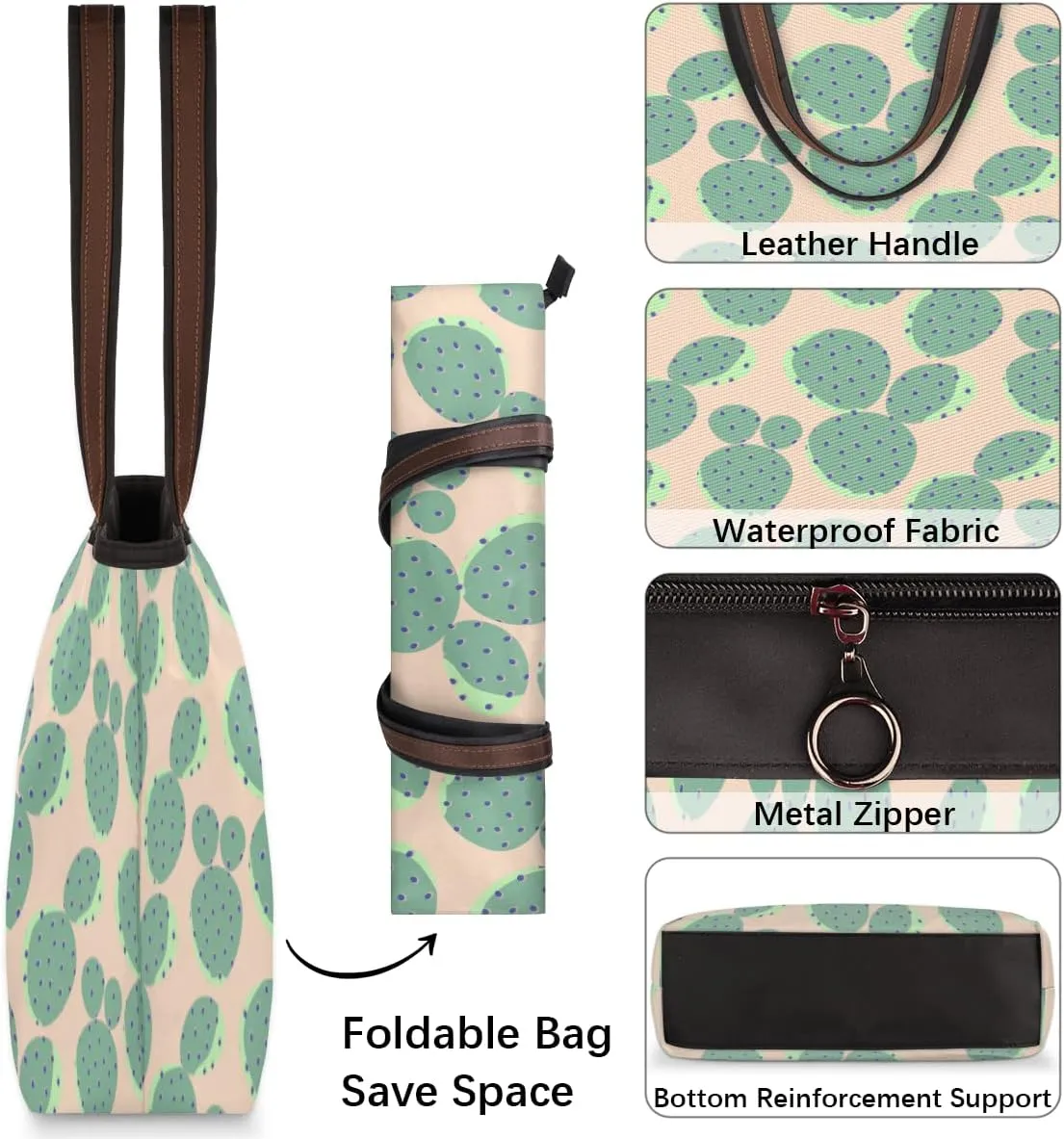 Tote Bag for Women with Zipper Large Capacity Top Handle Casual Shoulder Bag Handbag Reusable Shopping