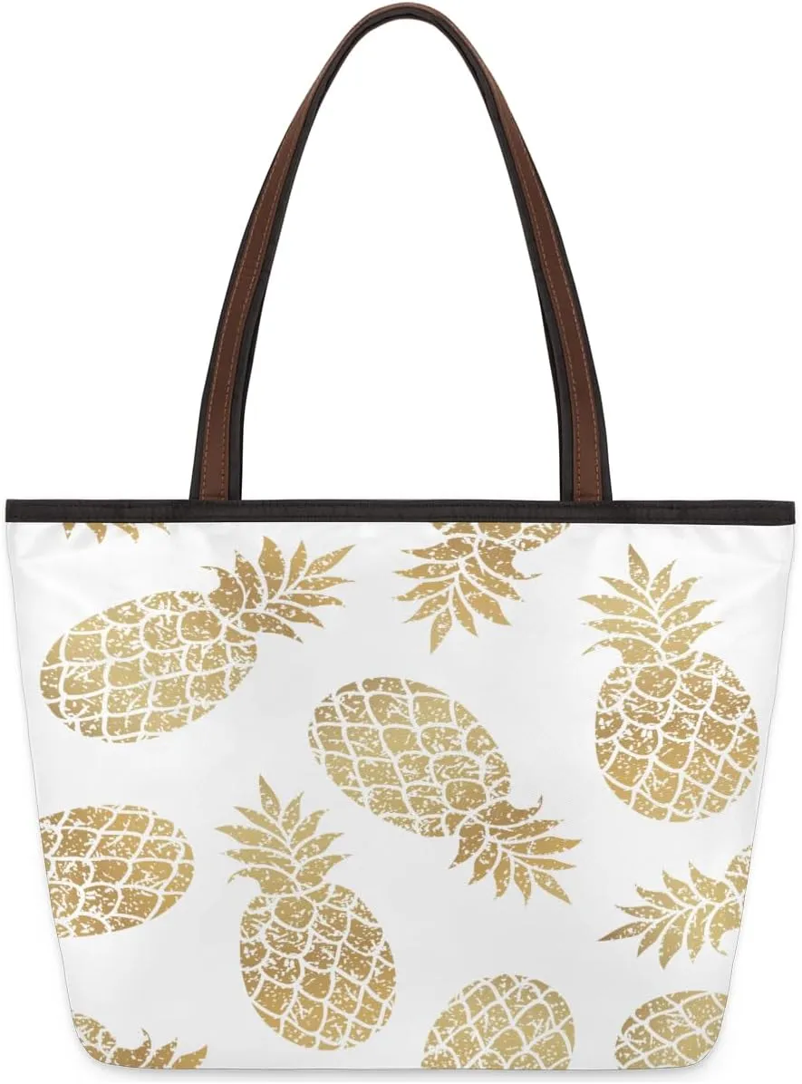 Tote Bag for Women with Zipper Large Capacity Top Handle Casual Shoulder Bag Handbag Reusable Shopping