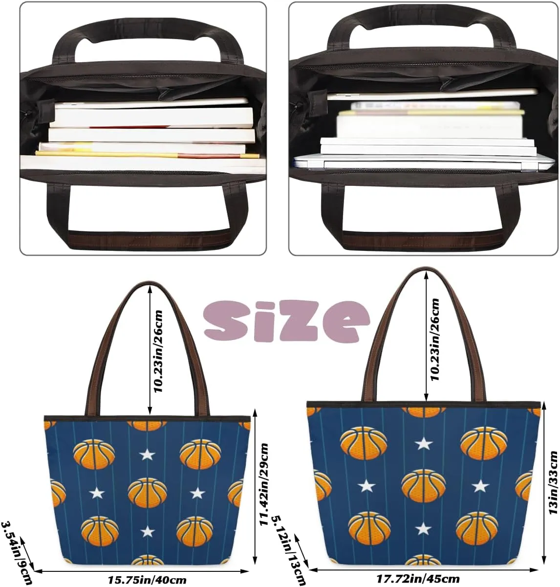 Tote Bag for Women with Zipper Large Capacity Top Handle Casual Shoulder Bag Handbag Reusable Shopping