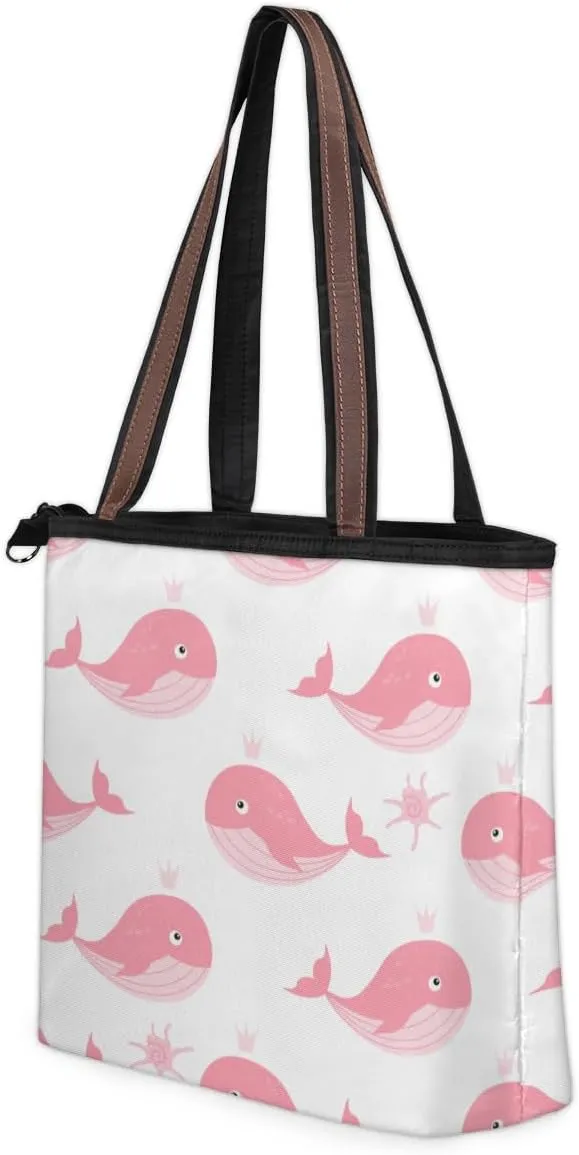 Tote Bag for Women with Zipper Large Capacity Top Handle Casual Shoulder Bag Handbag Reusable Shopping