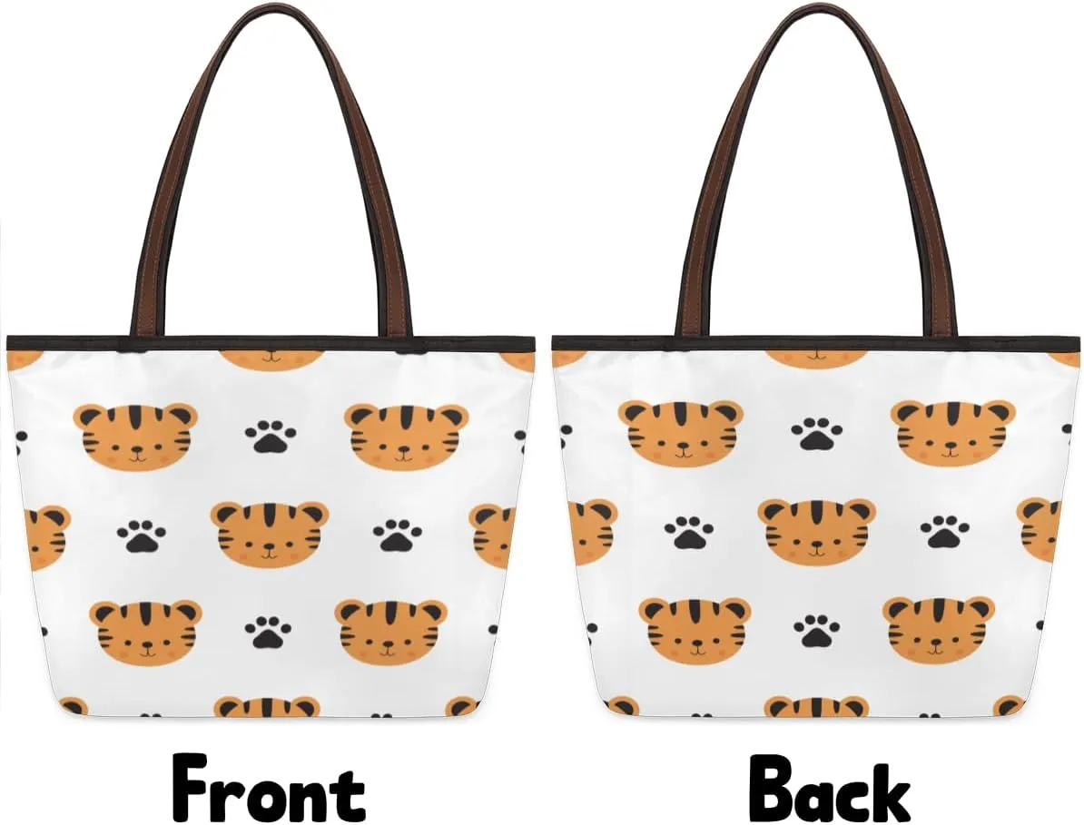 Tote Bag for Women with Zipper Large Capacity Top Handle Casual Shoulder Bag Handbag Reusable Shopping