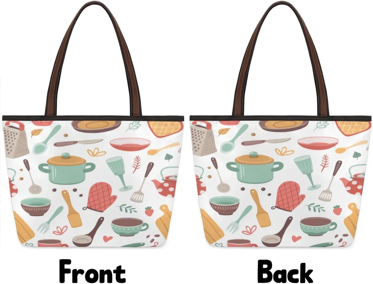 Tote Bag for Women with Zipper Large Capacity Top Handle Casual Shoulder Bag Handbag Reusable Shopping