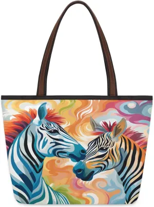 Tote Bag for Women with Zipper Large Capacity Top Handle Casual Shoulder Bag Handbag Reusable Shopping