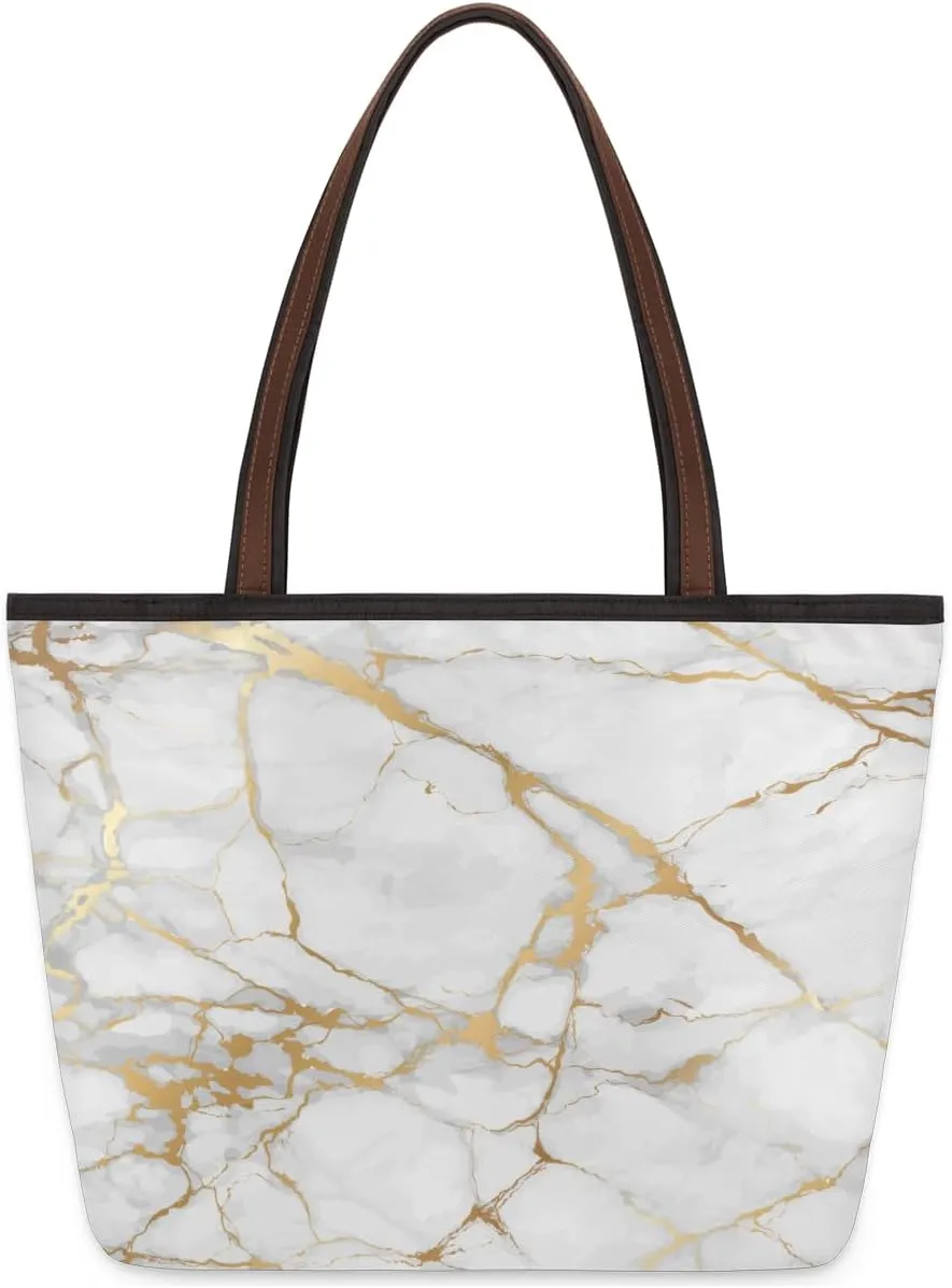 Tote Bag for Women with Zipper Large Capacity Top Handle Casual Shoulder Bag Handbag Reusable Shopping