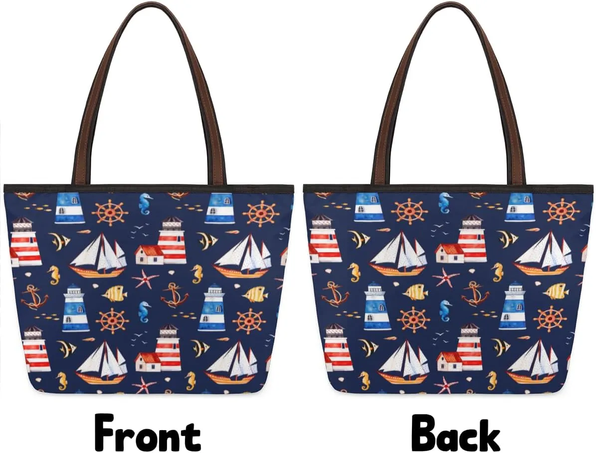 Tote Bag for Women with Zipper Large Capacity Top Handle Casual Shoulder Bag Handbag Reusable Shopping