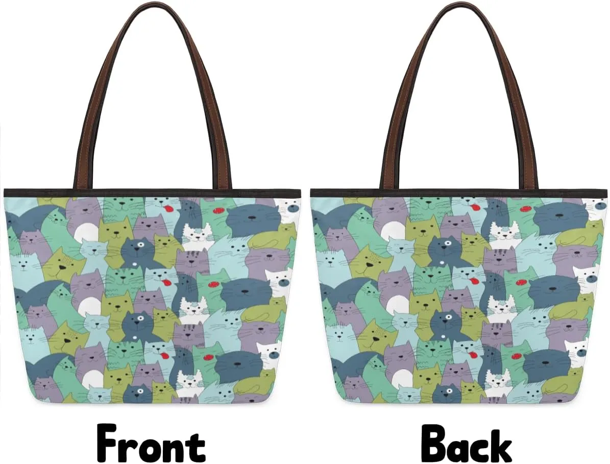 Tote Bag for Women with Zipper Large Capacity Top Handle Casual Shoulder Bag Handbag Reusable Shopping