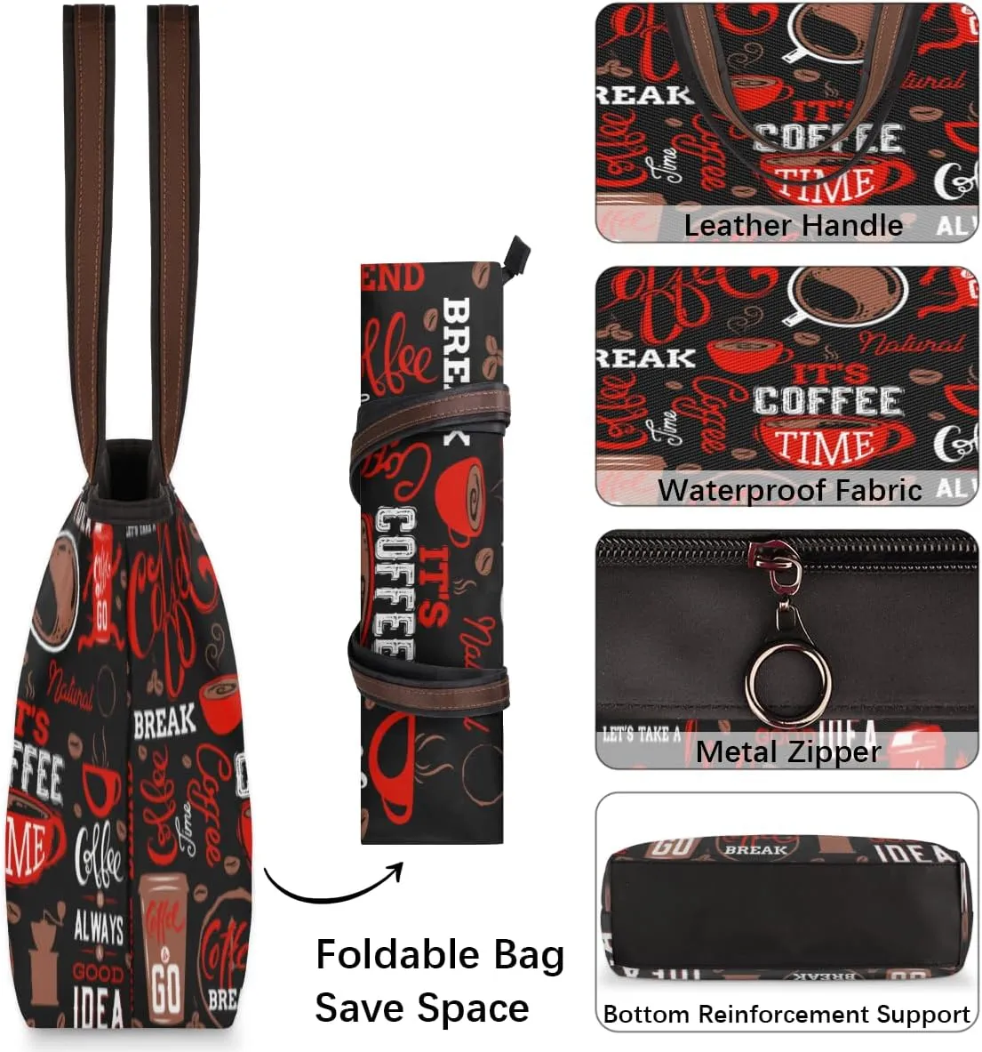 Tote Bag for Women with Zipper Large Capacity Top Handle Casual Shoulder Bag Handbag Reusable Shopping