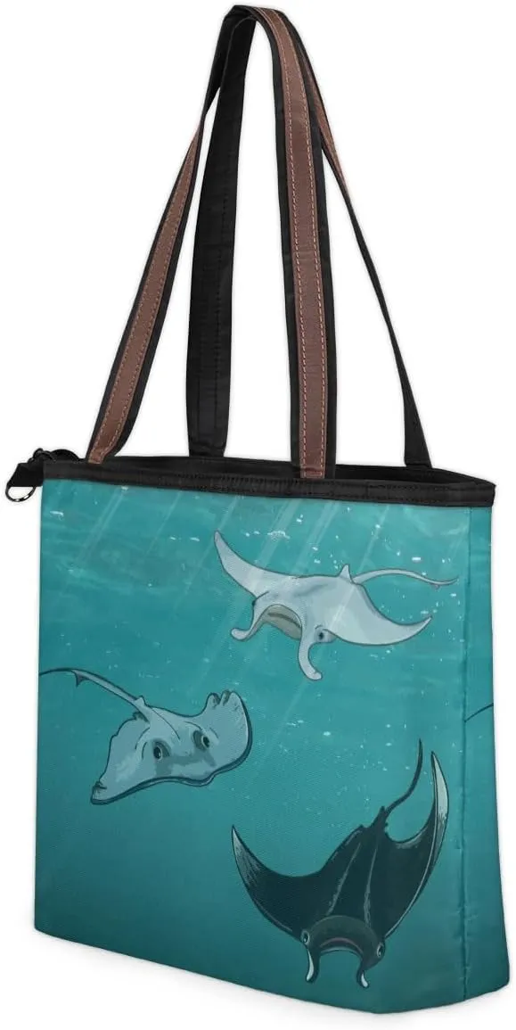 Tote Bag for Women with Zipper Large Capacity Top Handle Casual Shoulder Bag Handbag Reusable Shopping