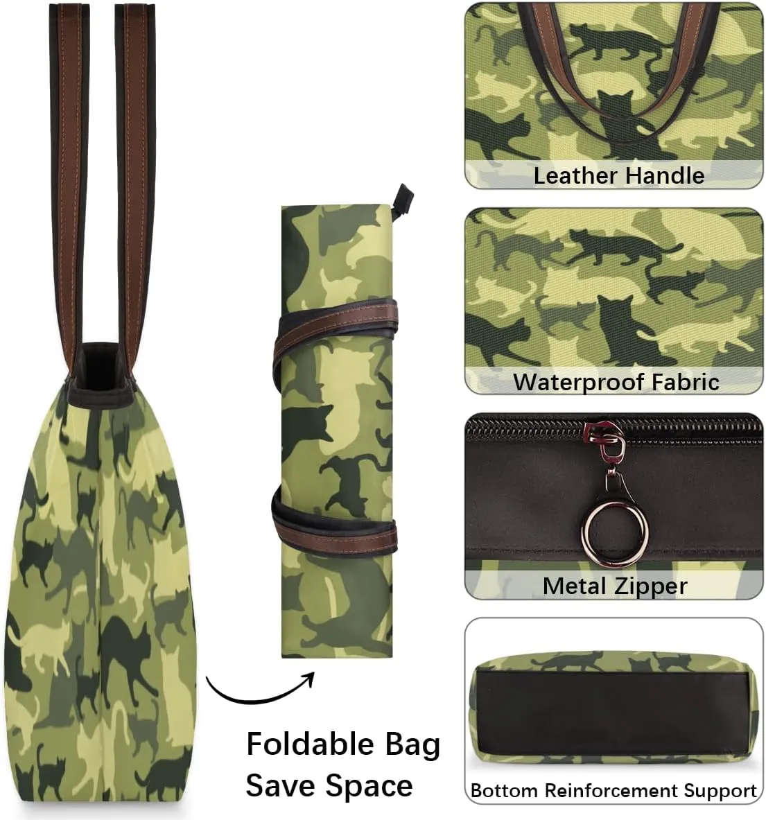 Tote Bag for Women with Zipper Large Capacity Top Handle Casual Shoulder Bag Handbag Reusable Shopping