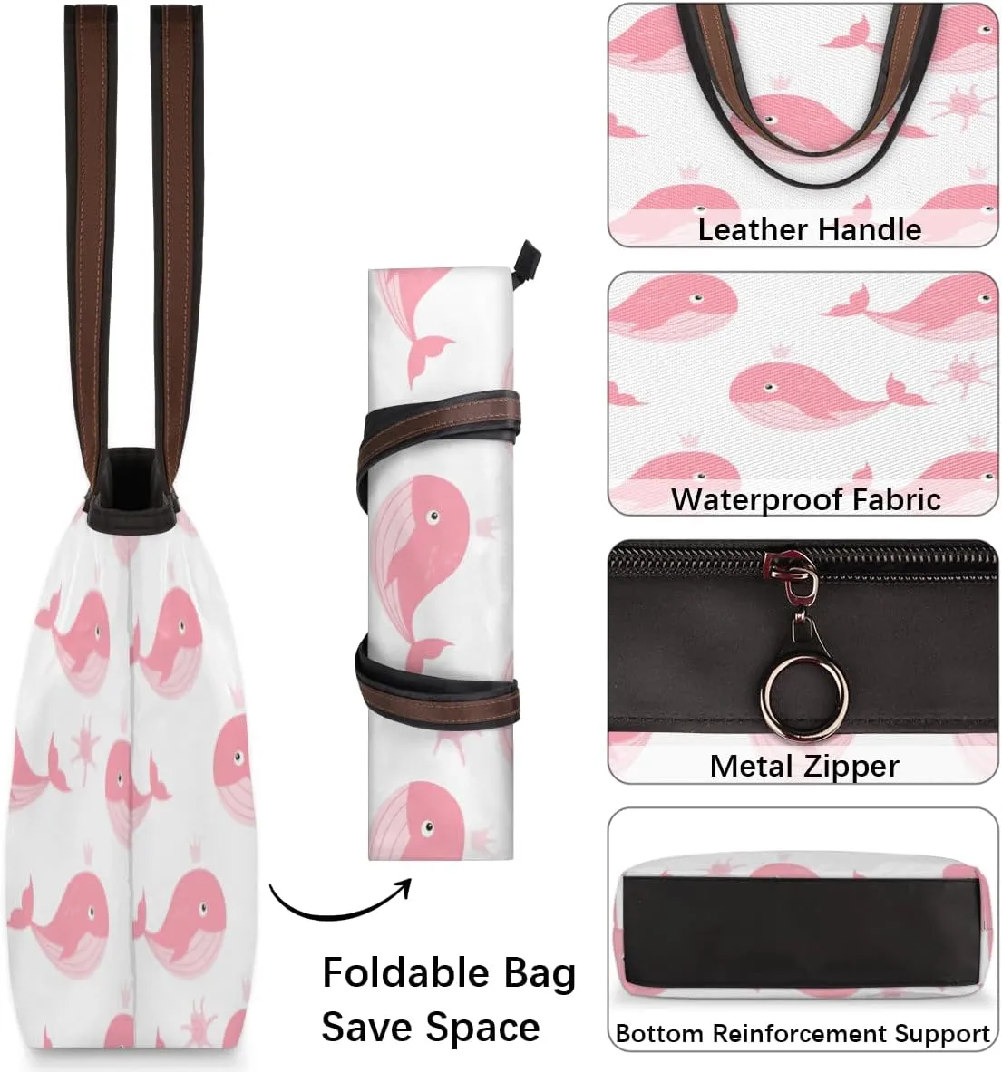 Tote Bag for Women with Zipper Large Capacity Top Handle Casual Shoulder Bag Handbag Reusable Shopping