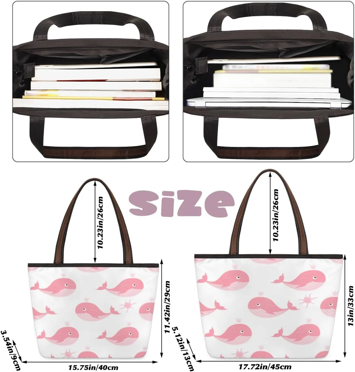 Tote Bag for Women with Zipper Large Capacity Top Handle Casual Shoulder Bag Handbag Reusable Shopping