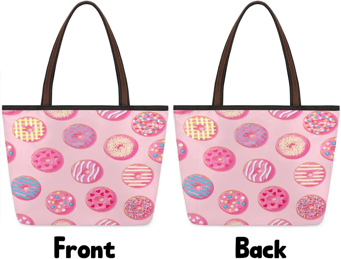 Tote Bag for Women with Zipper Large Capacity Top Handle Casual Shoulder Bag Handbag Reusable Shopping