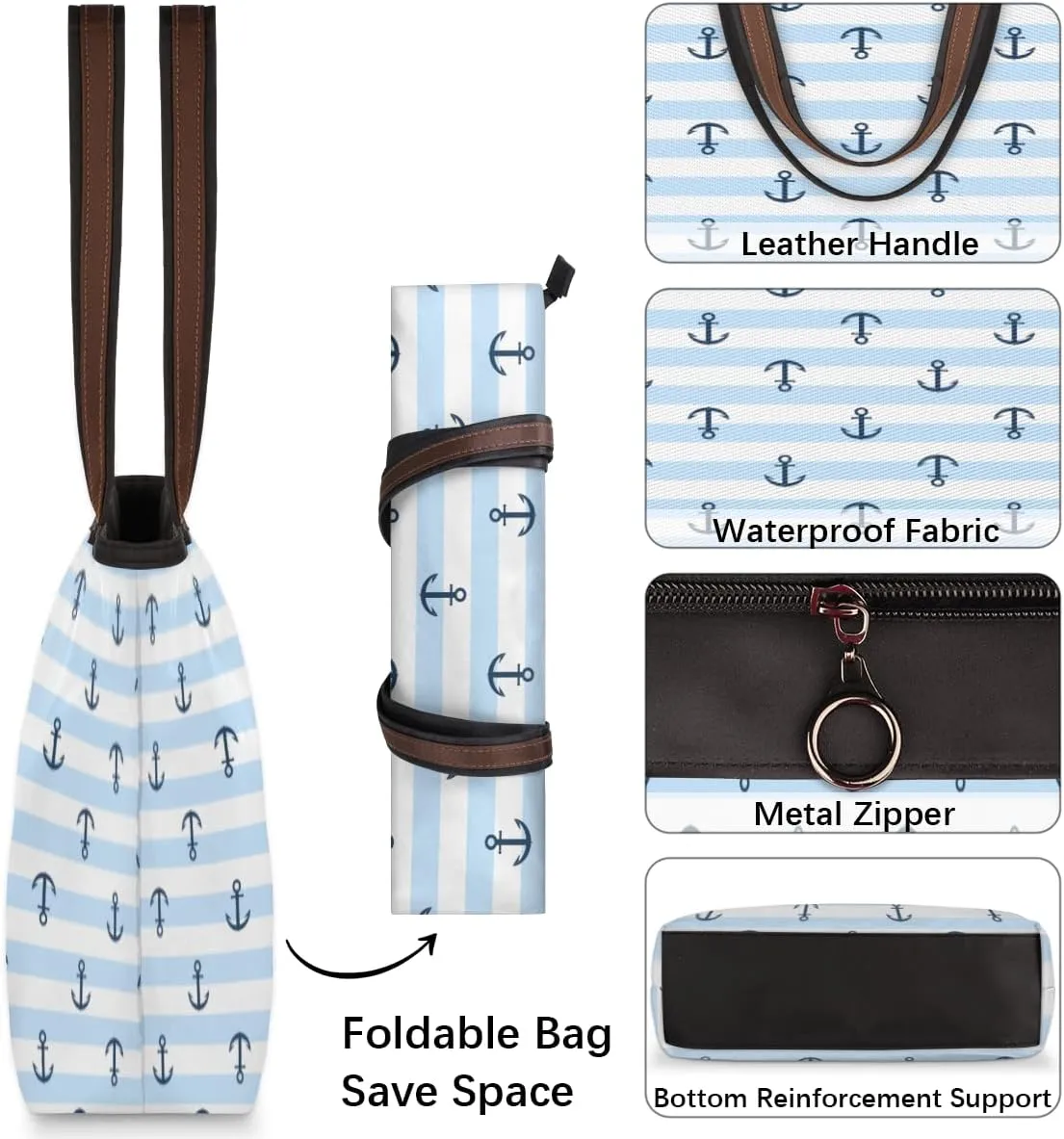 Tote Bag for Women with Zipper Large Capacity Top Handle Casual Shoulder Bag Handbag Reusable Shopping
