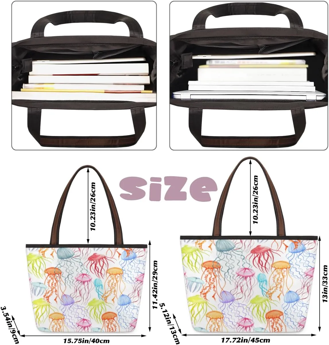 Tote Bag for Women with Zipper Large Capacity Top Handle Casual Shoulder Bag Handbag Reusable Shopping