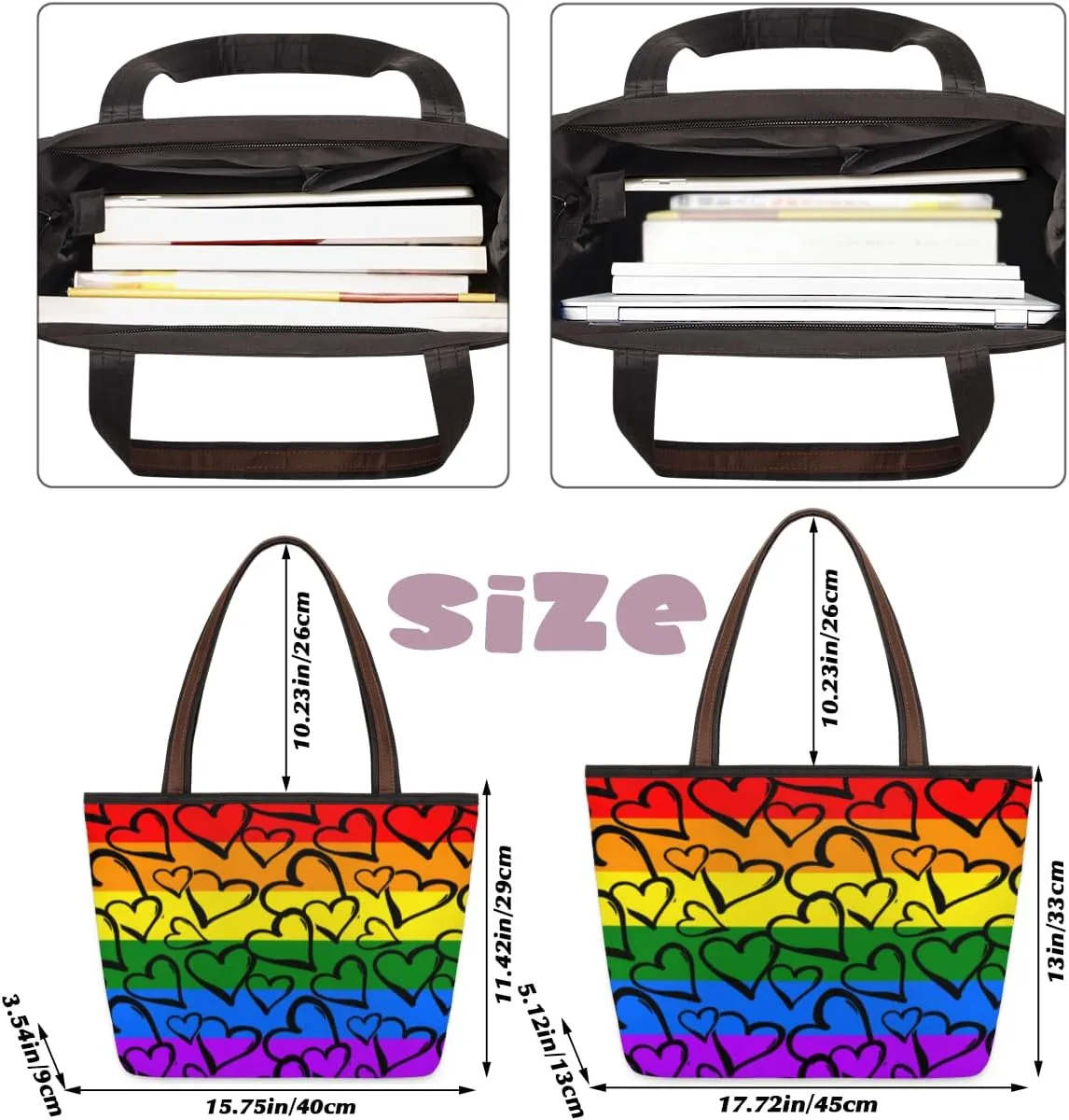 Tote Bag for Women with Zipper Large Capacity Top Handle Casual Shoulder Bag Handbag Reusable Shopping
