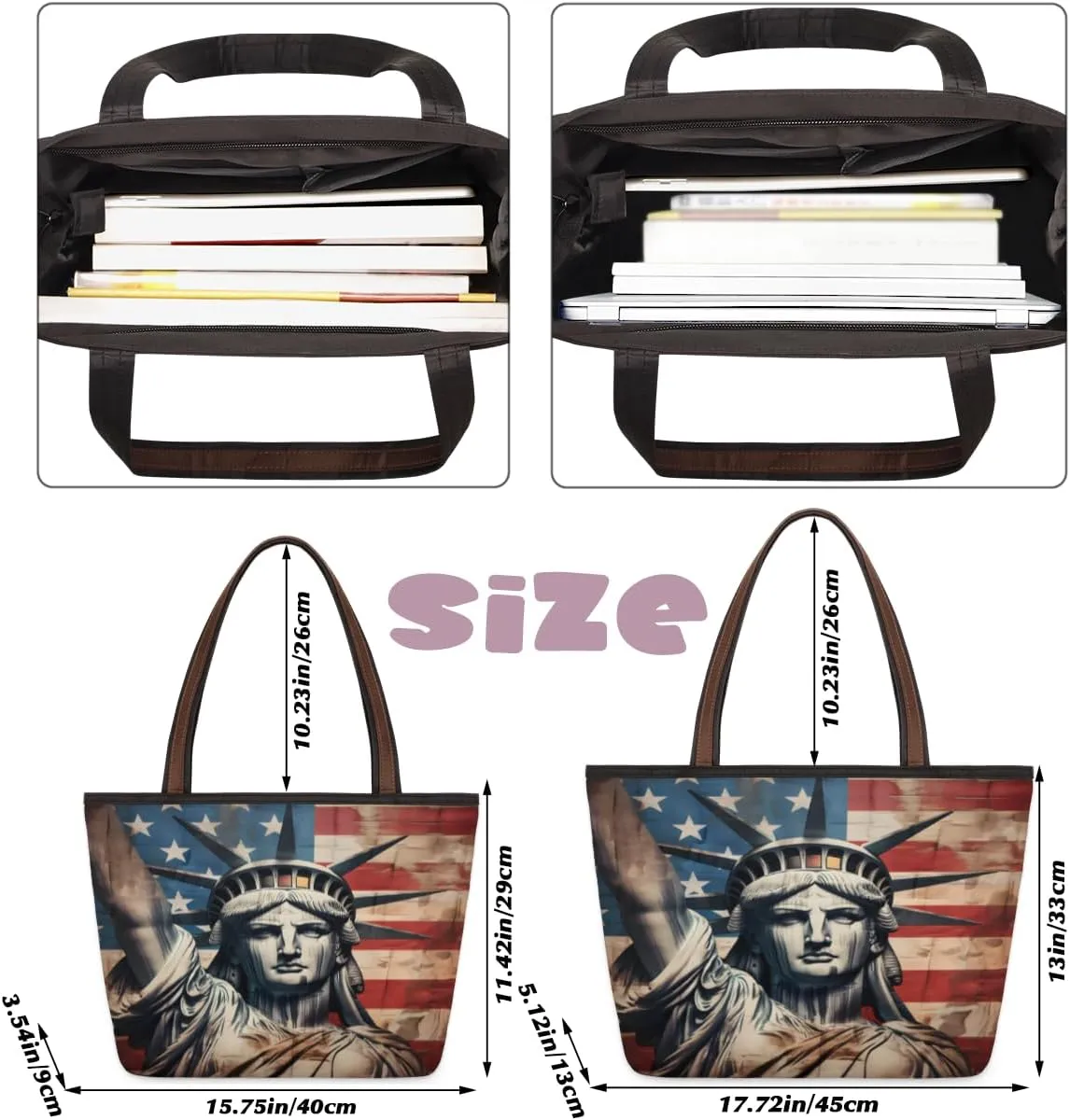 Tote Bag for Women with Zipper Large Capacity Top Handle Casual Shoulder Bag Handbag Reusable Shopping