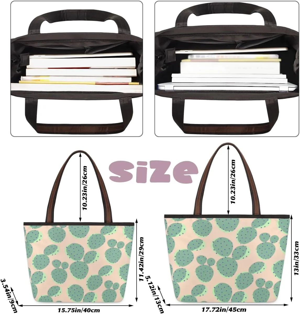 Tote Bag for Women with Zipper Large Capacity Top Handle Casual Shoulder Bag Handbag Reusable Shopping