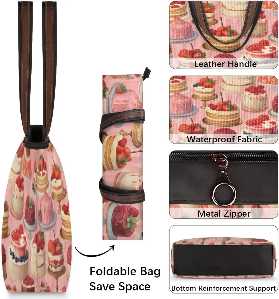 Tote Bag for Women with Zipper Large Capacity Top Handle Casual Shoulder Bag Handbag Reusable Shopping