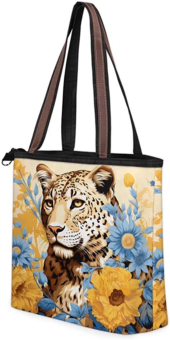 Tote Bag for Women with Zipper Large Capacity Top Handle Casual Shoulder Bag Handbag Reusable Shopping