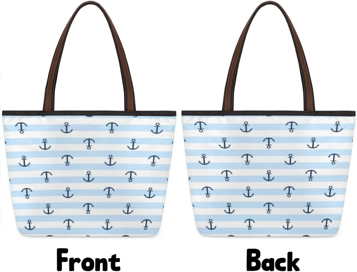 Tote Bag for Women with Zipper Large Capacity Top Handle Casual Shoulder Bag Handbag Reusable Shopping