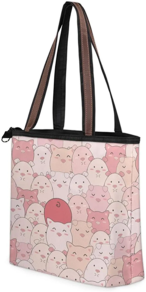 Tote Bag for Women with Zipper Large Capacity Top Handle Casual Shoulder Bag Handbag Reusable Shopping