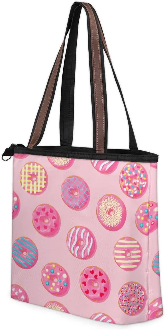 Tote Bag for Women with Zipper Large Capacity Top Handle Casual Shoulder Bag Handbag Reusable Shopping