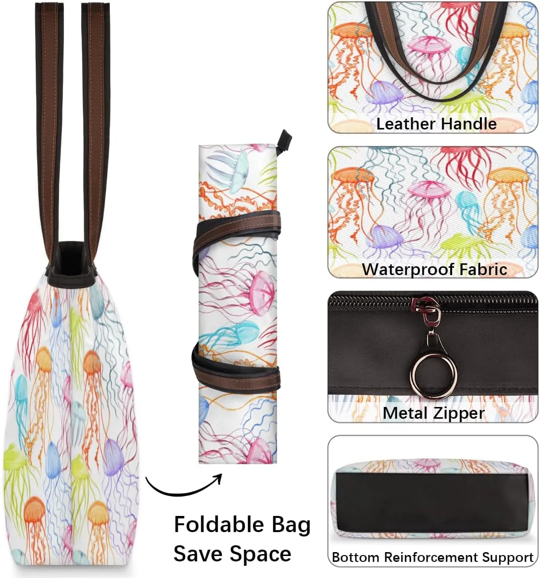 Tote Bag for Women with Zipper Large Capacity Top Handle Casual Shoulder Bag Handbag Reusable Shopping