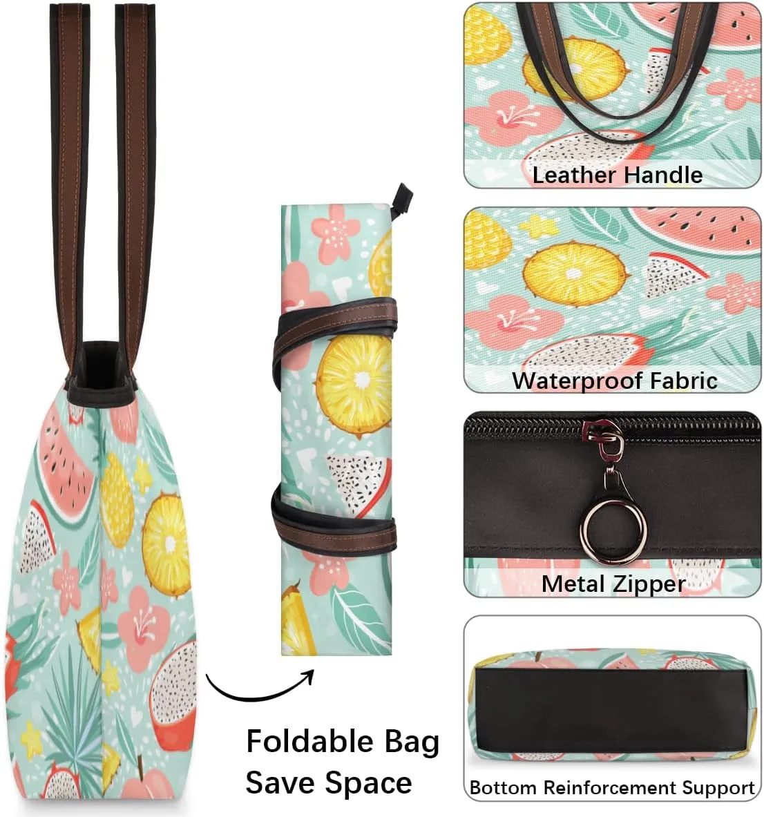 Tote Bag for Women with Zipper Large Capacity Top Handle Casual Shoulder Bag Handbag Reusable Shopping