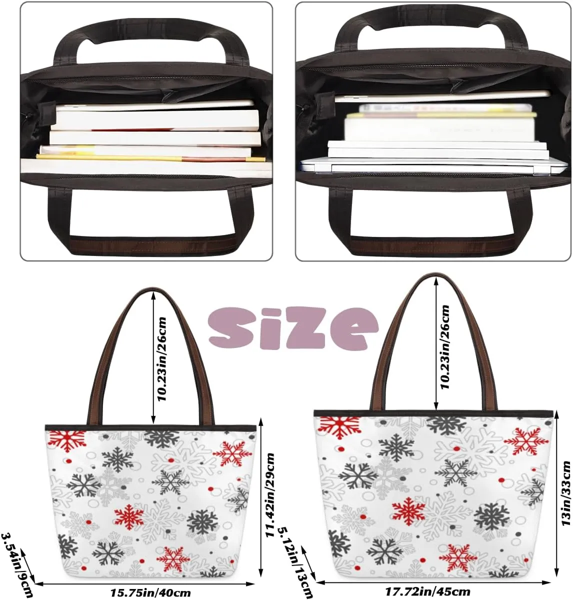 Tote Bag for Women with Zipper Large Capacity Top Handle Casual Shoulder Bag Handbag Reusable Shopping
