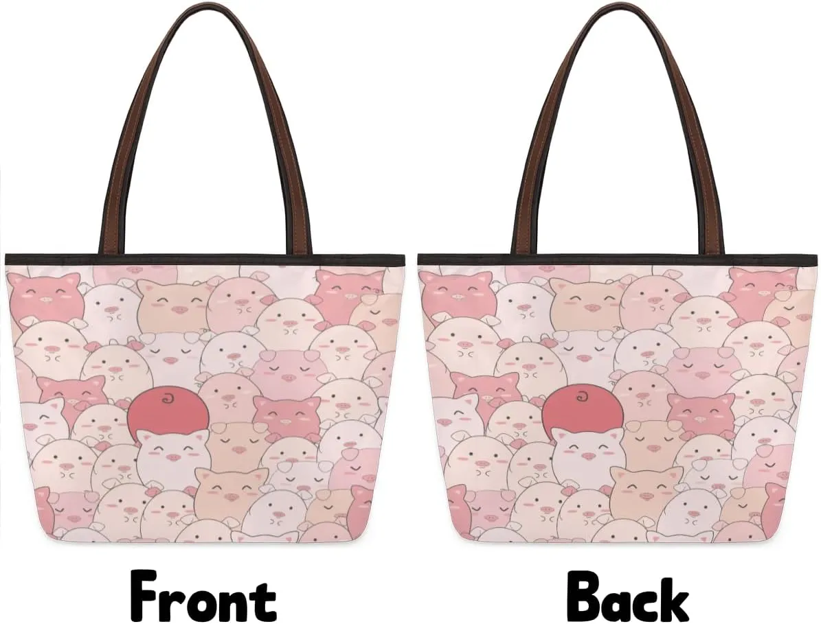 Tote Bag for Women with Zipper Large Capacity Top Handle Casual Shoulder Bag Handbag Reusable Shopping