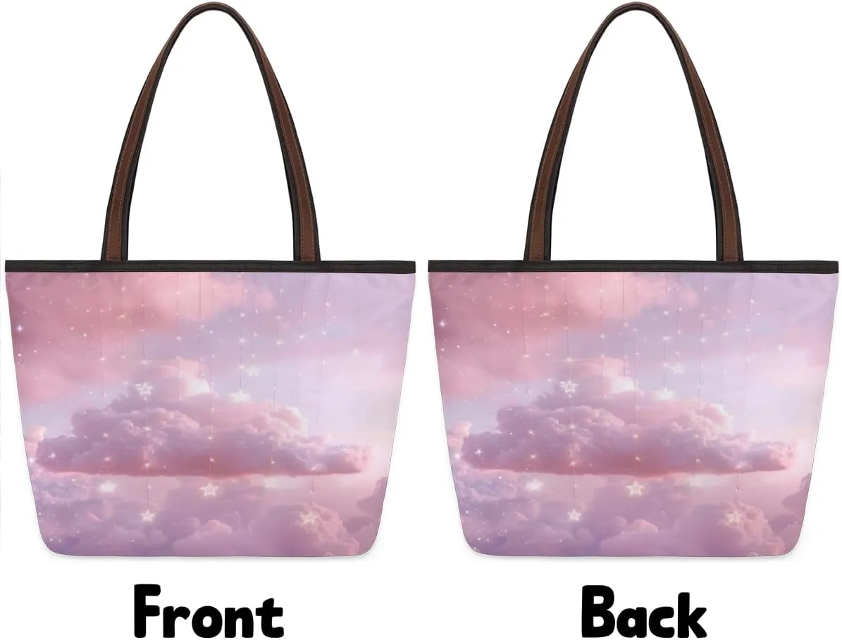 Tote Bag for Women with Zipper Large Capacity Top Handle Casual Shoulder Bag Handbag Reusable Shopping