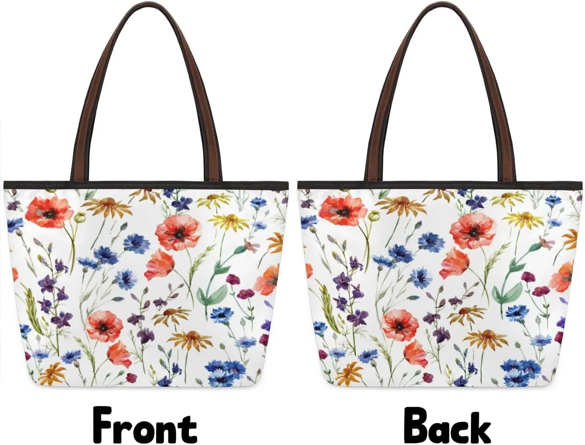 Tote Bag for Women with Zipper Large Capacity Top Handle Casual Shoulder Bag Handbag Reusable Shopping