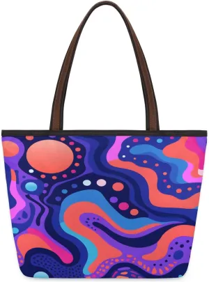 Tote Bag for Women with Zipper Large Capacity Top Handle Casual Shoulder Bag Handbag Reusable Shopping