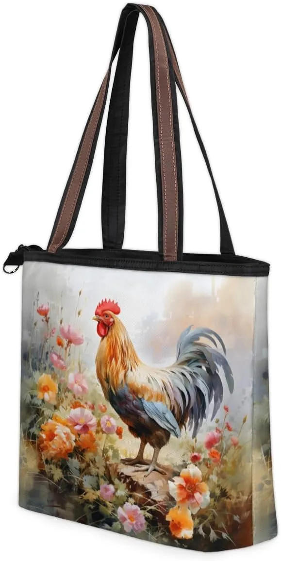Tote Bag for Women with Zipper Large Capacity Top Handle Casual Shoulder Bag Handbag Reusable Shopping