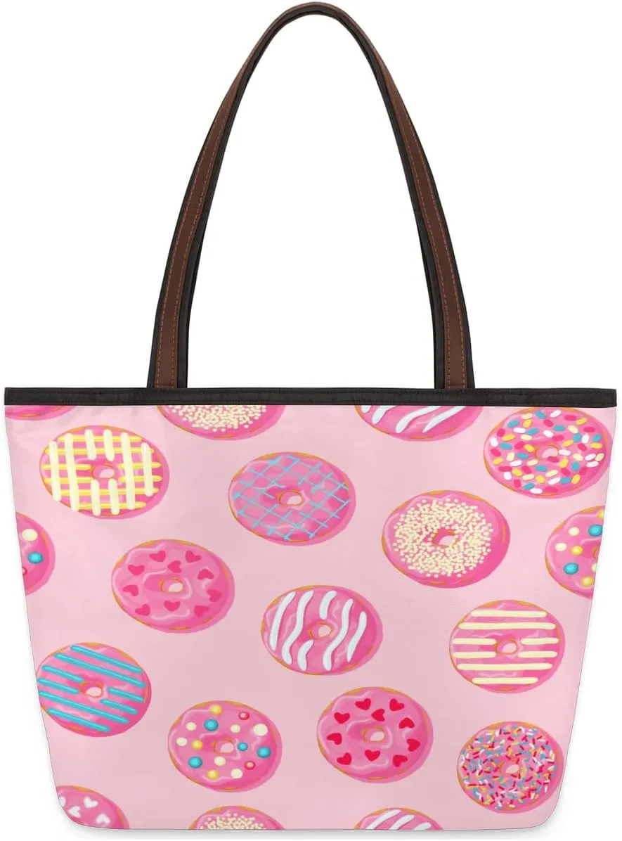 Tote Bag for Women with Zipper Large Capacity Top Handle Casual Shoulder Bag Handbag Reusable Shopping