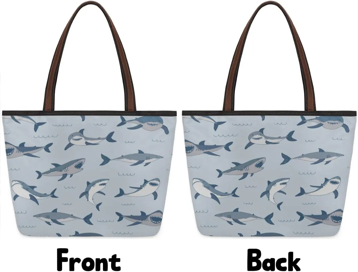 Tote Bag for Women with Zipper Large Capacity Top Handle Casual Shoulder Bag Handbag Reusable Shopping