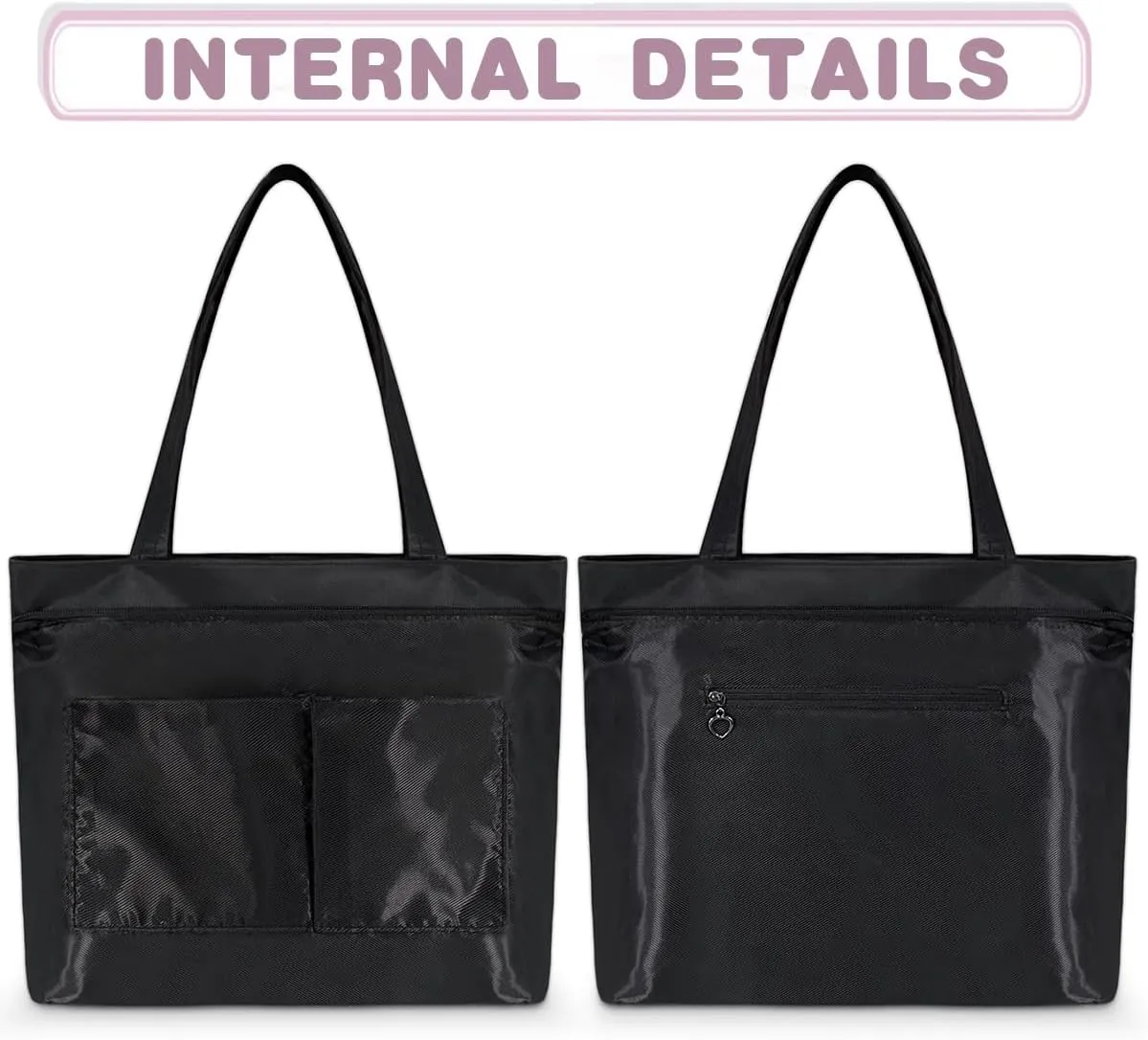 Tote Bag for Women with Zipper Large Capacity Top Handle Casual Shoulder Bag Handbag Reusable Shopping