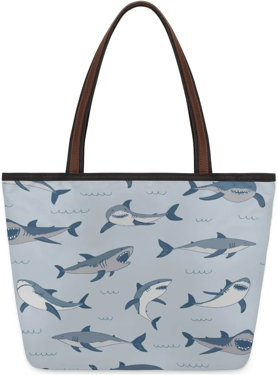 Tote Bag for Women with Zipper Large Capacity Top Handle Casual Shoulder Bag Handbag Reusable Shopping