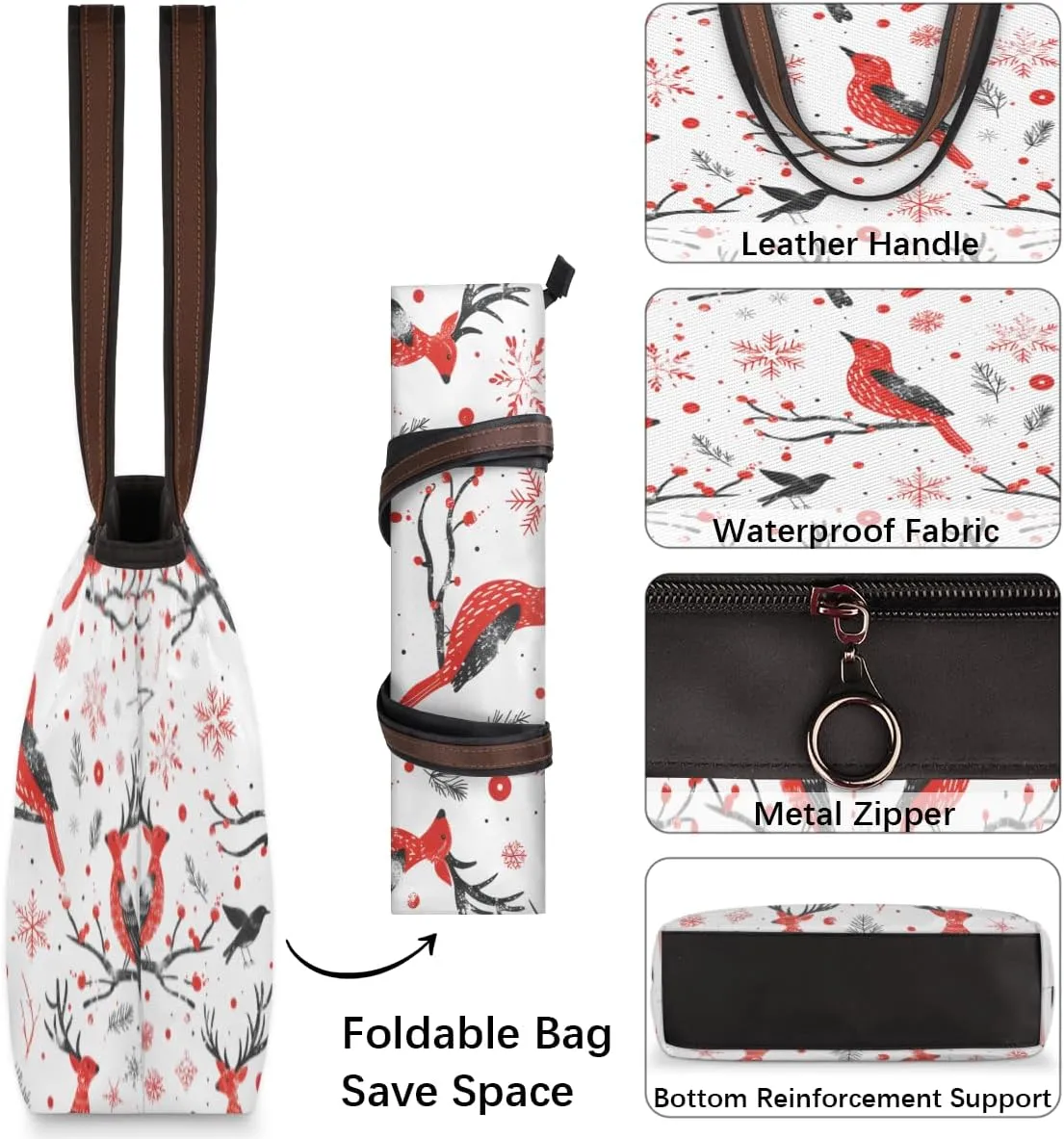 Tote Bag for Women with Zipper Large Capacity Top Handle Casual Shoulder Bag Handbag Reusable Shopping