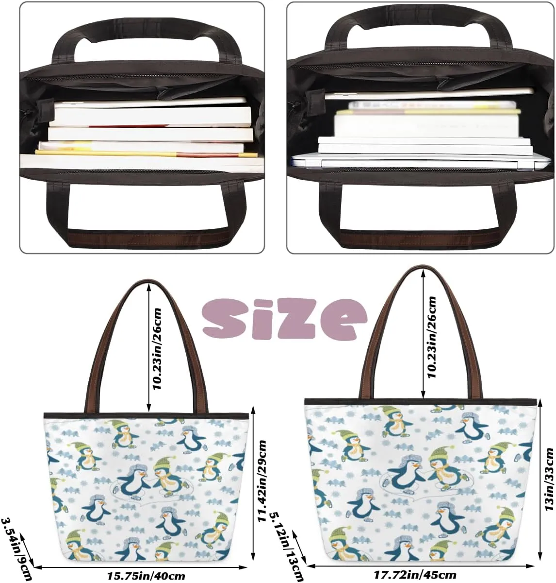 Tote Bag for Women with Zipper Large Capacity Top Handle Casual Shoulder Bag Handbag Reusable Shopping