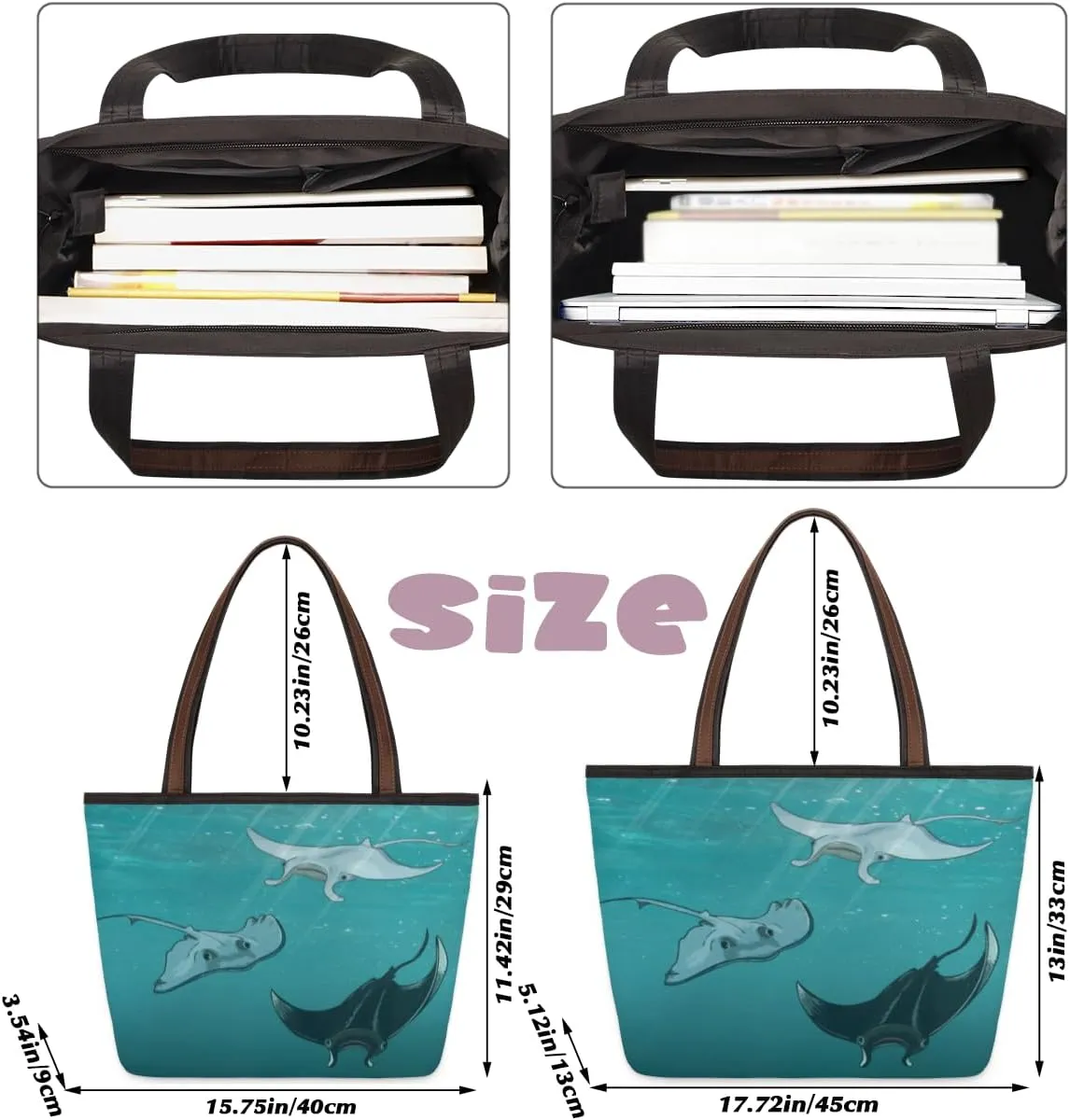 Tote Bag for Women with Zipper Large Capacity Top Handle Casual Shoulder Bag Handbag Reusable Shopping