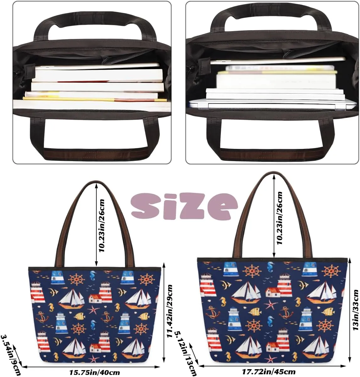 Tote Bag for Women with Zipper Large Capacity Top Handle Casual Shoulder Bag Handbag Reusable Shopping