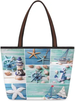 Tote Bag for Women with Zipper Large Capacity Top Handle Casual Shoulder Bag Handbag Reusable Shopping