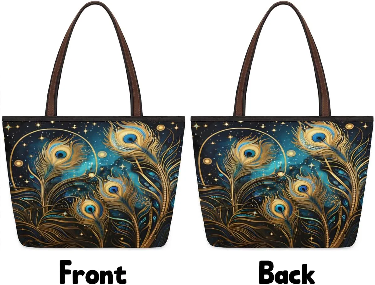 Tote Bag for Women with Zipper Large Capacity Top Handle Casual Shoulder Bag Handbag Reusable Shopping