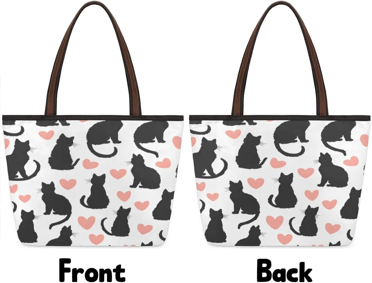 Tote Bag for Women with Zipper Large Capacity Top Handle Casual Shoulder Bag Handbag Reusable Shopping